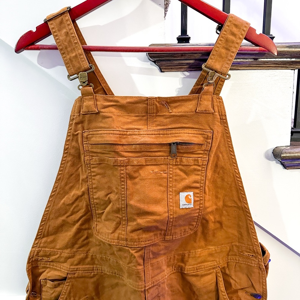 Women’s Carhartt Crawford Double Front Bib Brown Overalls